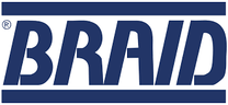 Logo azul de llantas Braid, modelo destacado en fondo blanco