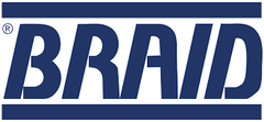 Logo azul de llantas Braid, modelo destacado en fondo blanco